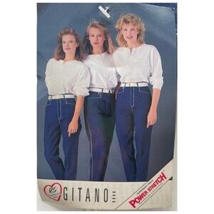 Vintage Gitano Denim Jeans Blue Size 20L Size 12 High waist 80s retro stretch